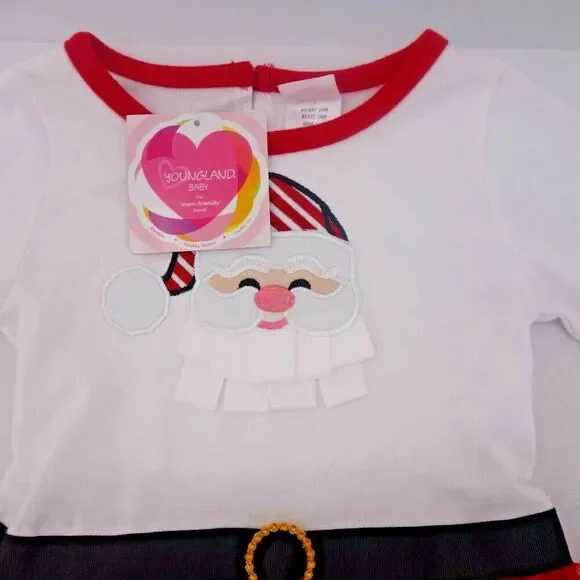NEW Youngland Baby Santa Claus Christmas Holiday Dress Size 24 Months - Picture 2 of 6